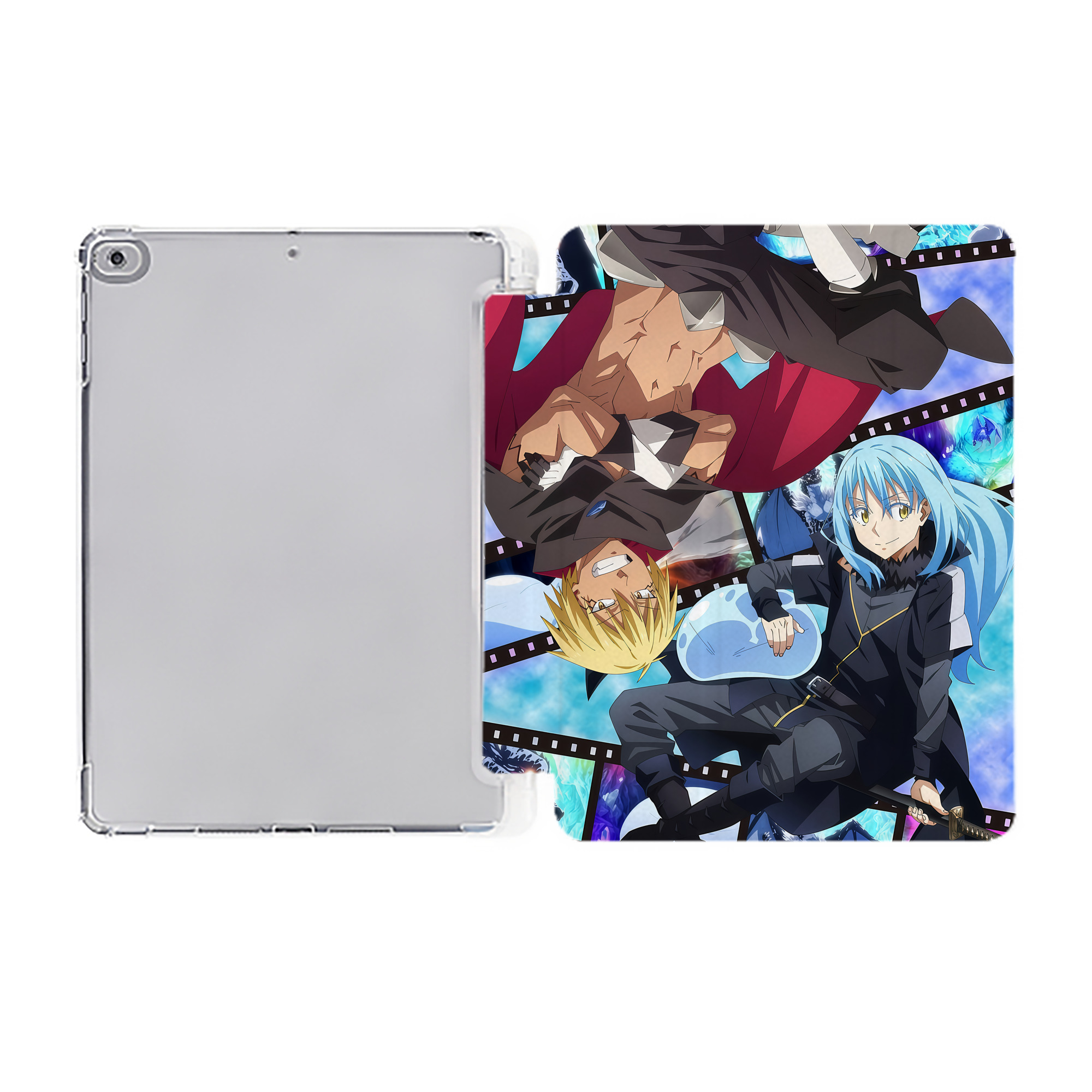 （画像用） 転スラ Regarding Reincarnated to Slime IPad ケース ペン収納付き 三つ折りスタンド PUレザー×シリコン 対応機種9.5/10.5/10.9インチ